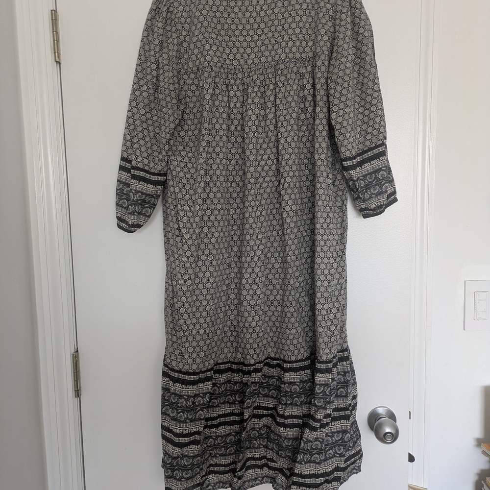 Anna Sui x UNIQLO Black & Off-White Print Midi Dress - Medium - Pre-owned - Picture 3 of 6